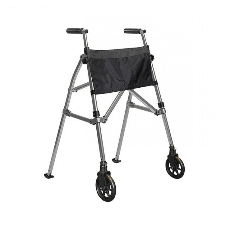 EZ Fold And Go Walking Frame Grey Silver Anthracite Side