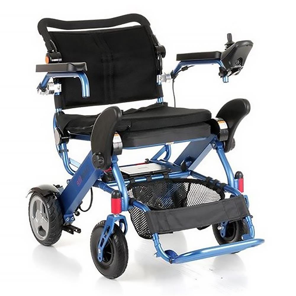 MH Foldalite Folding Electric Wheelchair Blue