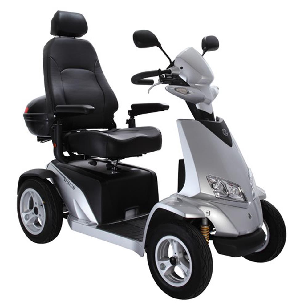 Rascal Vision 8MPH Mobility Scooter Silver Grey Front
