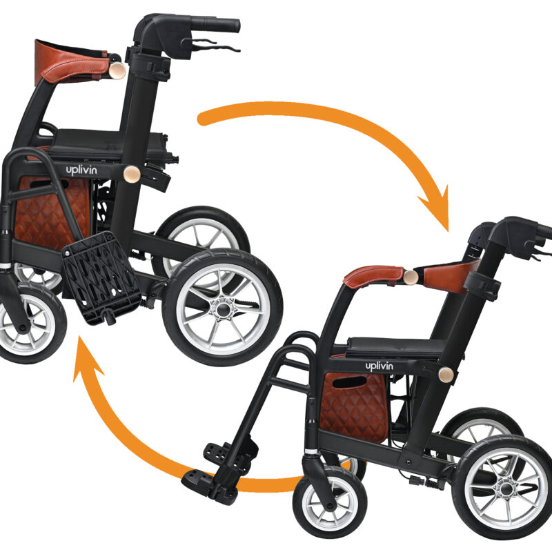 Uplivin, Glide 2-in-1 Rollator-Wheelchair