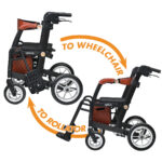 Uplivin, Glide 2-in-1 Rollator-Wheelchair