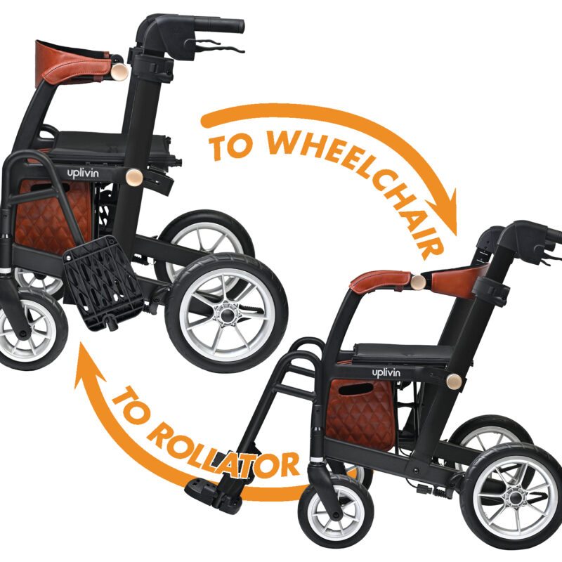 Uplivin, Glide 2-in-1 Rollator-Wheelchair