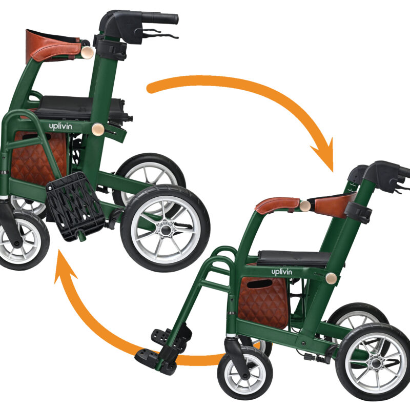 Uplivin, Glide 2-in-1 Rollator-Wheelchair
