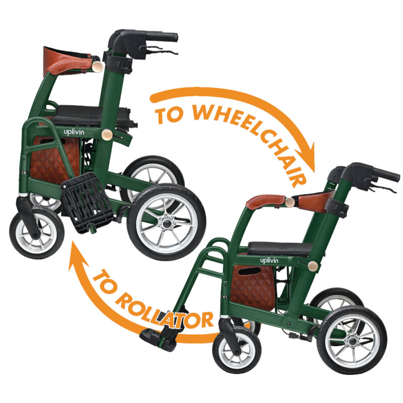 Uplivin, Glide 2-in-1 Rollator-Wheelchair