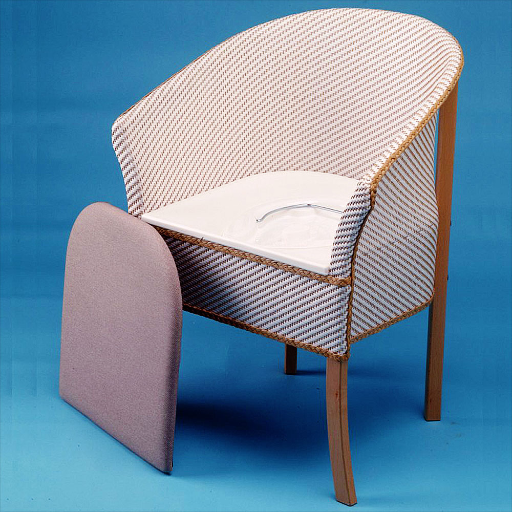 Roma, Basketweave Commode Chair