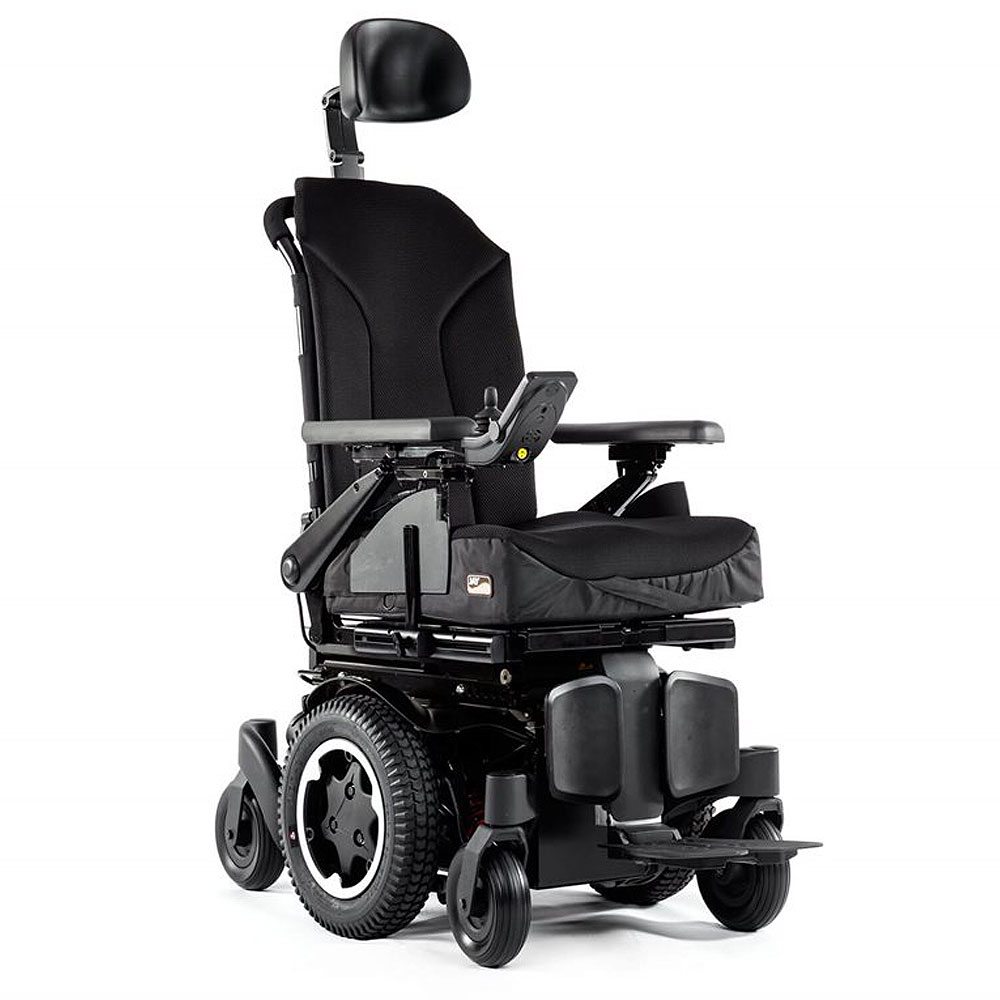 A front 3/4 view of a Quickie Q300M powerchair
